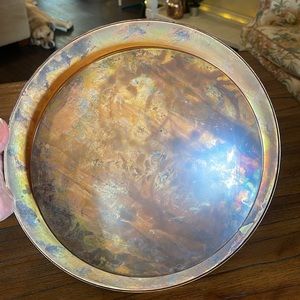 Burnt Copper Finish Serving Tray with Cheese Knife Set OR Dip Spreader Set